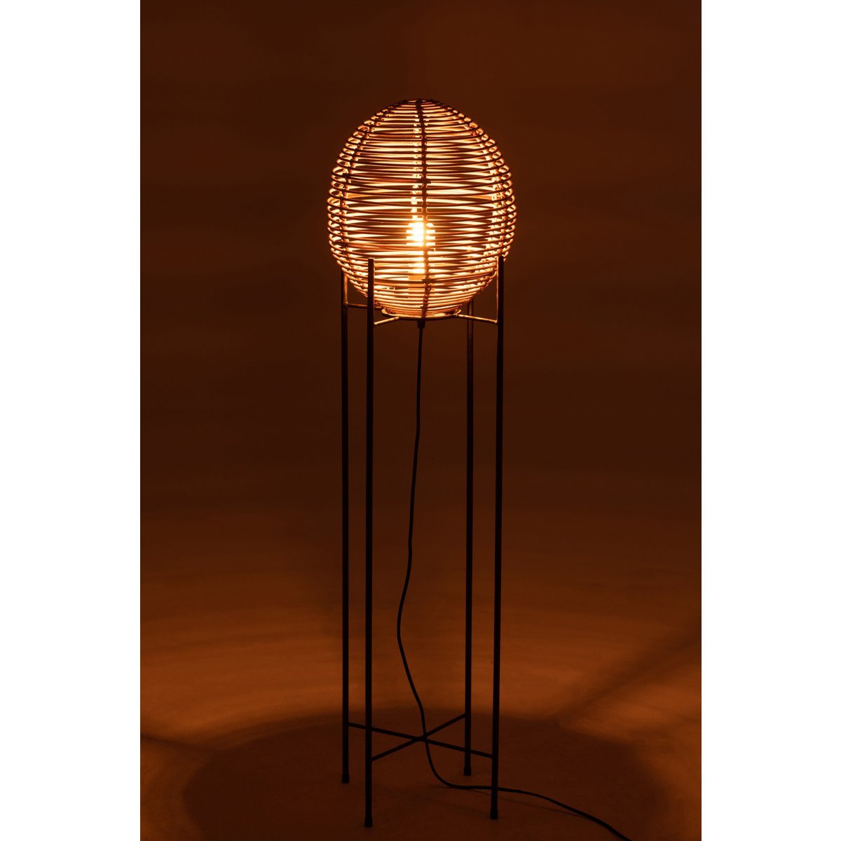 J-Line staanlamp Op Frame - metaal/rotin - naturel