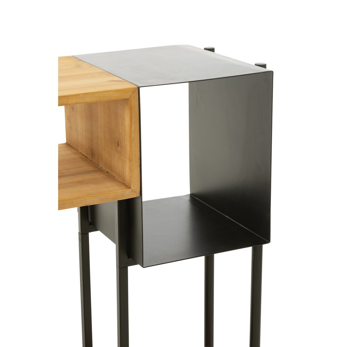 J-Line Console Tina Hout/Ijzer Zwart/Naturel