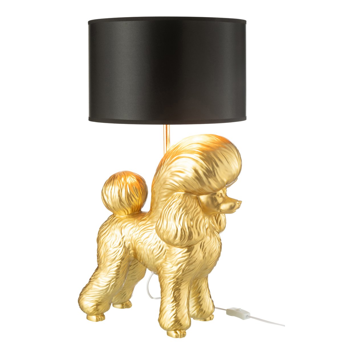 J-Line Lamp Hond Poodle Resine Goud