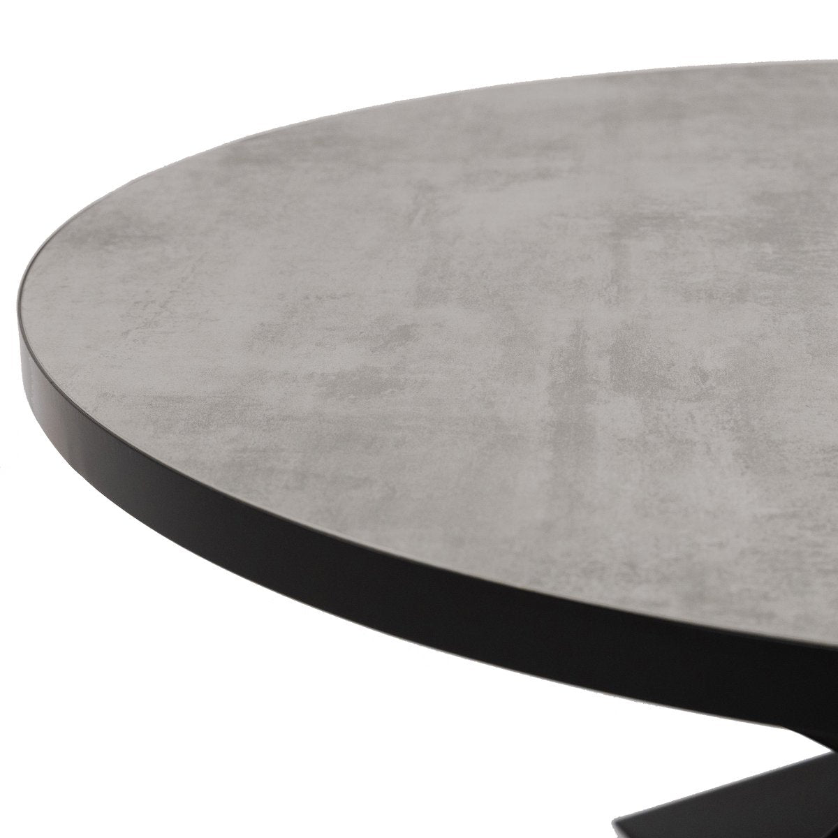 Stalux Ronde eettafel 'Daan' 148cm, kleur zwart / beton