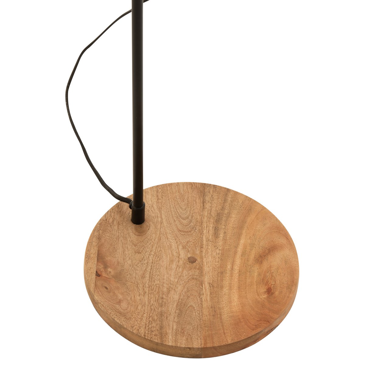 J-Line Staande Lamp Evy - ijzer/hout - zwart/naturel