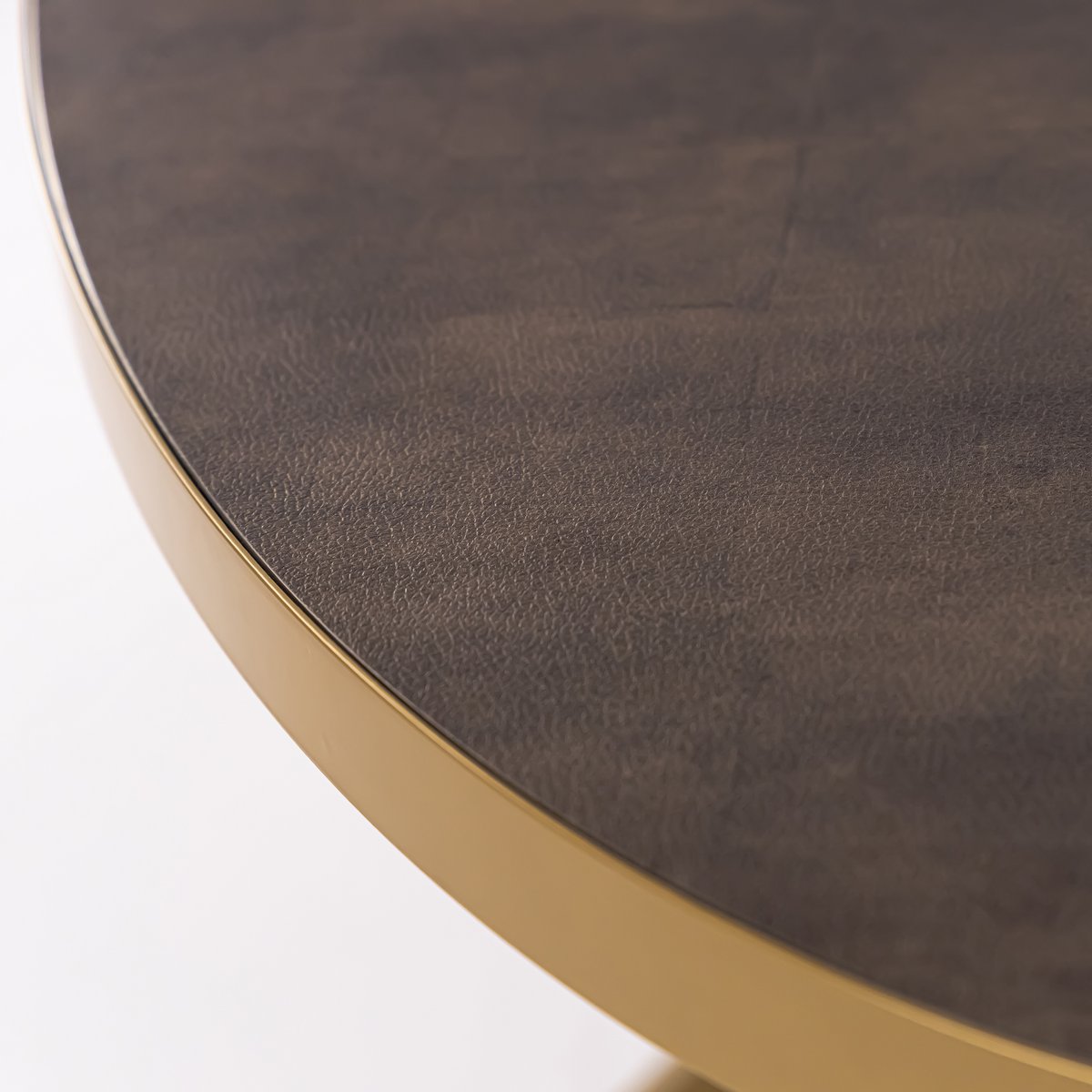 Stalux Ovale eettafel 'Mees' 180 x 100cm, kleur goud / lederlook bruin