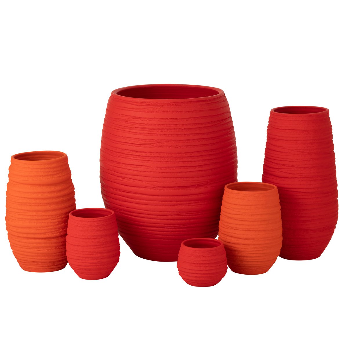 J-Line Bloempot Fiesta Keramiek Rood Large