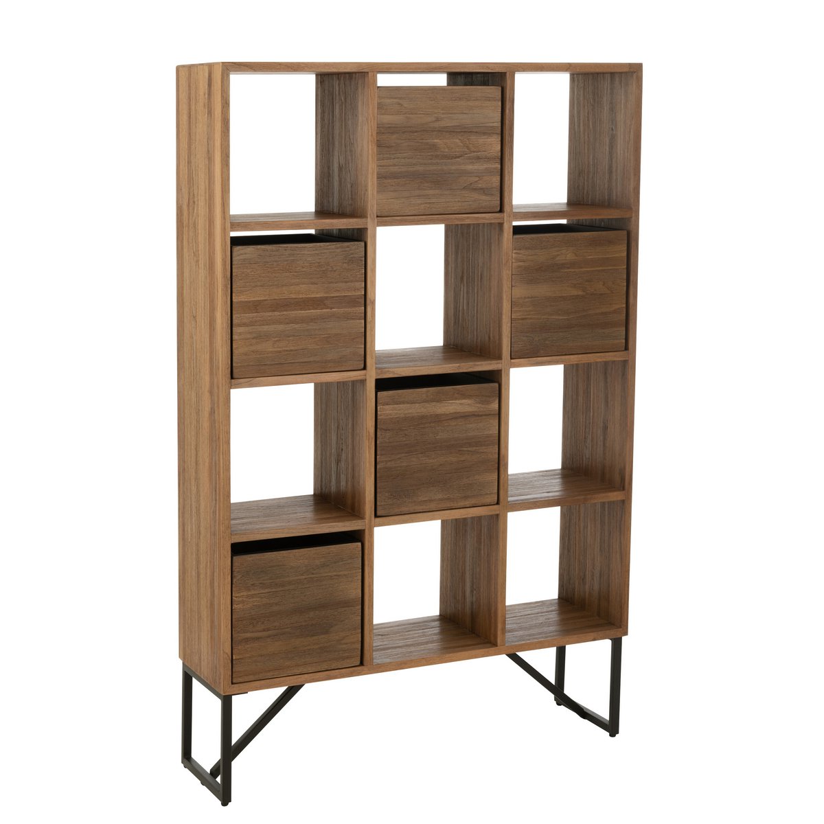 J-Line Kast Met Lades Gerecycleerd Teak Naturel