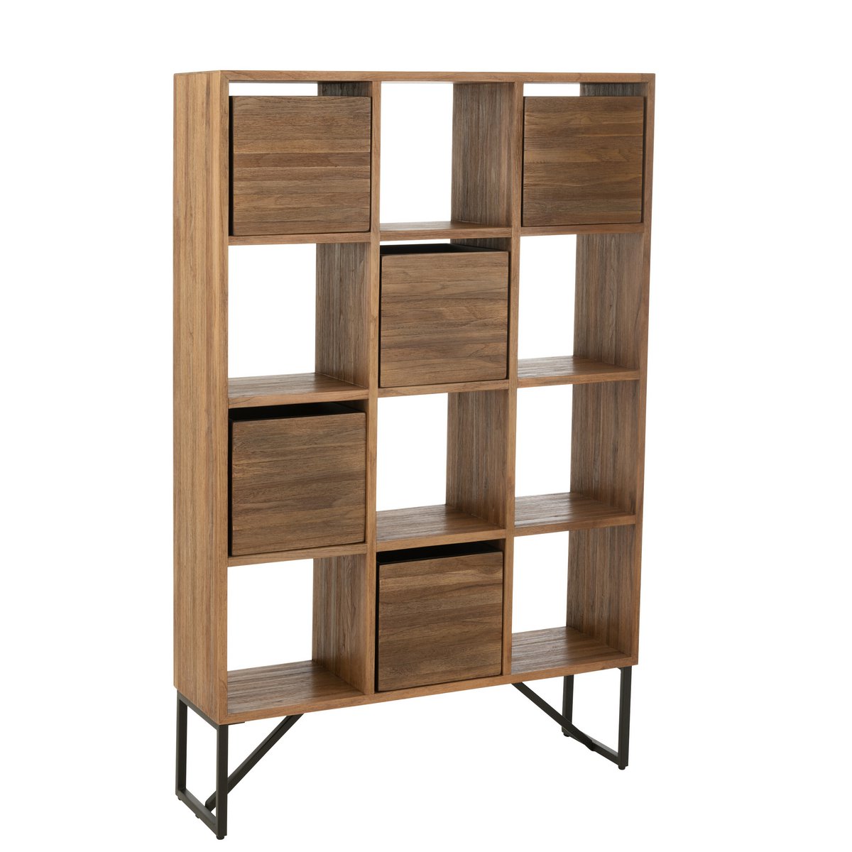 J-Line Kast Met Lades Gerecycleerd Teak Naturel